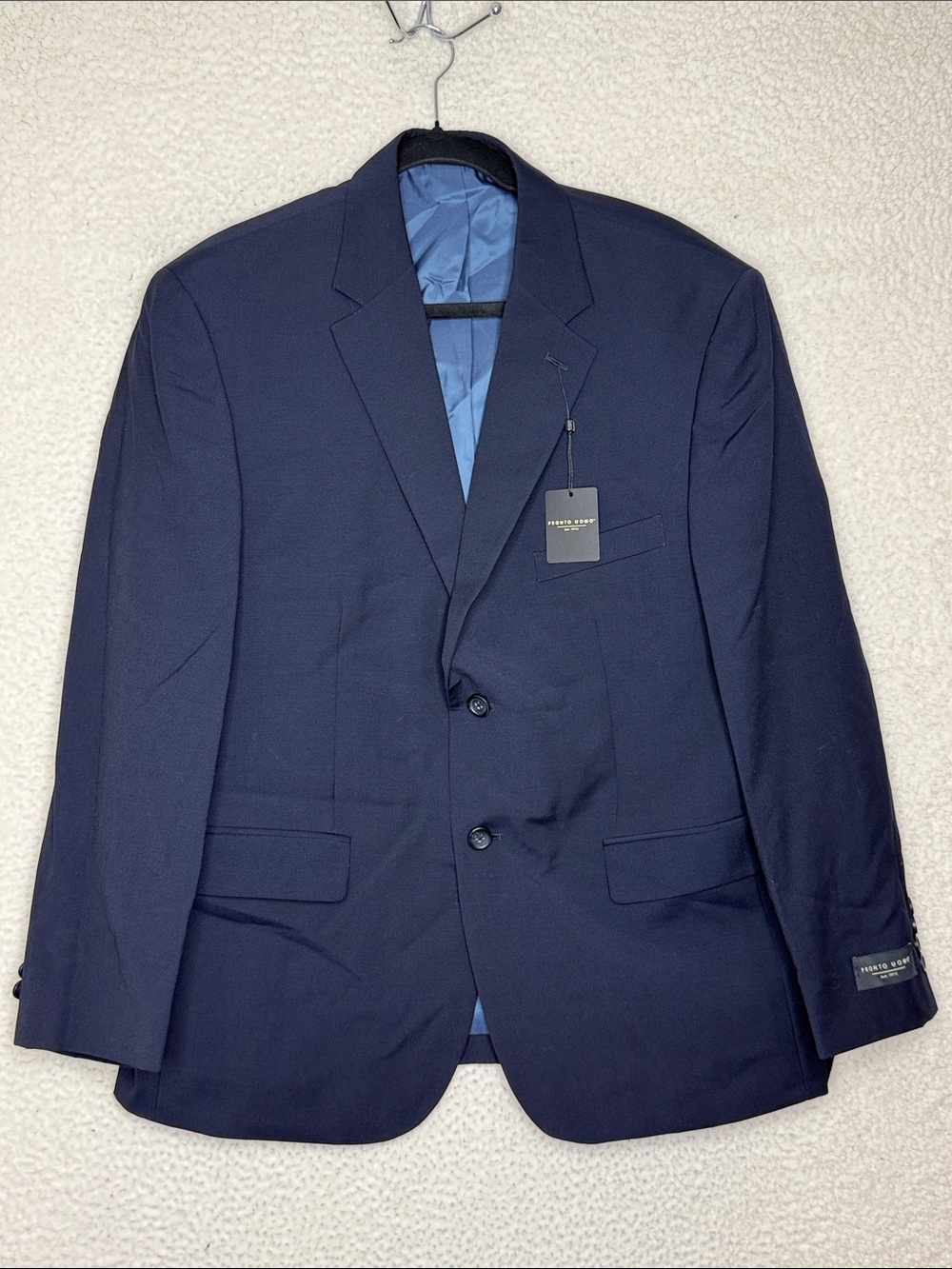 NWT Pronto Uomo Men’s Navy Wool Blend Suit Jacket 44S